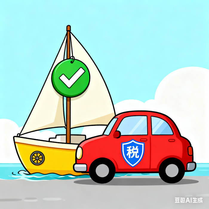 生成车船税卡通插图